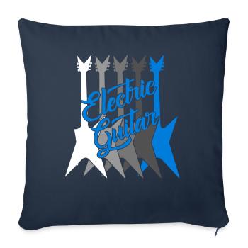 Joueur de guitare électrique - Housse de coussin décorative 45 x 45 cm - bleu marine - Devant