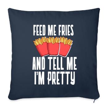 French Fries Pommfritz Fritten Snack Fries - Sofa pillowcase 17,3'' x 17,3'' (45 x 45 cm) - navy - Front