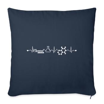 Chemical Engineer Heartbeat - Sofa pillowcase 17,3'' x 17,3'' (45 x 45 cm) - navy - Front