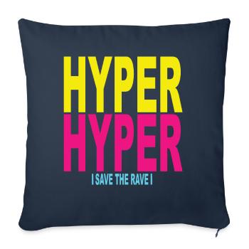 90s 90s party 90s techno 90 ans - Housse de coussin décorative 45 x 45 cm - bleu marine - Devant