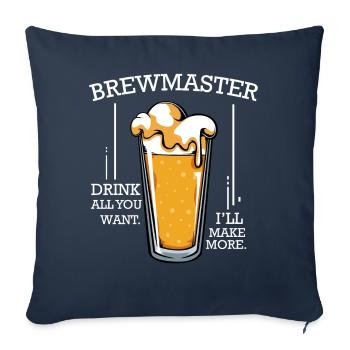 Brasser de la bière - Housse de coussin décorative 45 x 45 cm - bleu marine - Devant