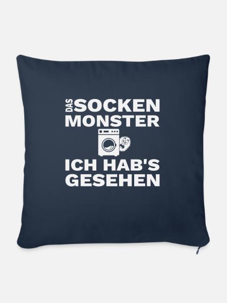 Sockenmonster Socken Verschwinden Lustig Geschenk - Sofakissenbezug 45 x 45 cm - Navy