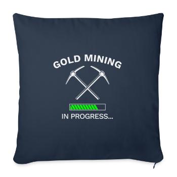 Conception de prospection d'or de l'or - Housse de coussin décorative 45 x 45 cm - bleu marine - Devant