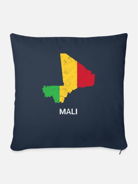 Mali Landkarte & Flagge - Sofakissenbezug 45 x 45 cm - Navy
