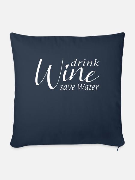 Save water drink wine - Sofakissenbezug 45 x 45 cm - Navy