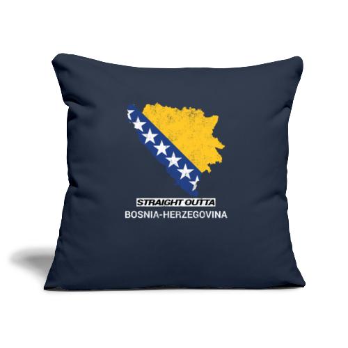 Straight Outta Bosnia and Herzegovina country map - Sofa pillowcase 17,3'' x 17,3'' (45 x 45 cm)