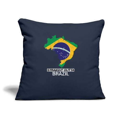 Straight Outta Brazil country map - Sofa pillowcase 17,3'' x 17,3'' (45 x 45 cm)