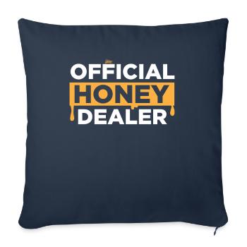 Distributeur officiel de miel - Apiculteur Apiculture de miel - Housse de coussin décorative 45 x 45 cm - bleu marine - Devant