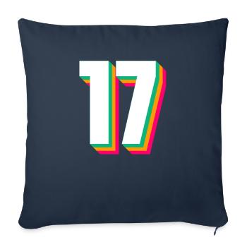17 - Housse de coussin décorative 45 x 45 cm - bleu marine - Devant