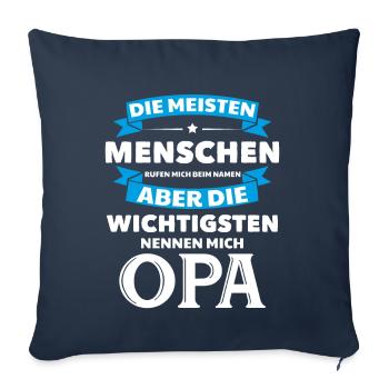 Opa Großvater Vater Enkel Rentner Senior Geschenk - Sofakissenbezug 45 x 45 cm - Navy - Vorne