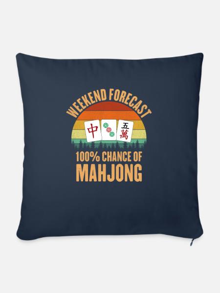Mahjong-Prognose, Mahjong - Sofakissenbezug 45 x 45 cm - Navy