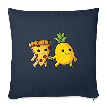 Pizza Hawaï Pizza Ananas Manger Pizza & Ananas - Housse de coussin décorative 45 x 45 cm - bleu marine - Devant