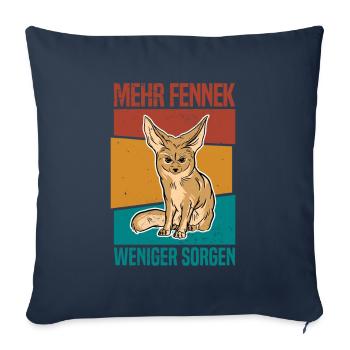 Fennek Fuchs Wüste Wildhund Nordafrika - Sorgen - Sofakissenbezug 45 x 45 cm - Navy - Vorne