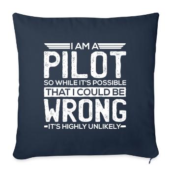 Pilot gifts - pilot - Sofa pillowcase 17,3'' x 17,3'' (45 x 45 cm) - navy - Front