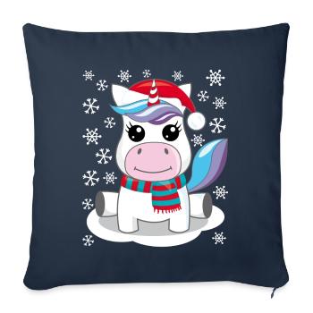 Unicorn Christmas gift Christmas present - Sofa pillowcase 17,3'' x 17,3'' (45 x 45 cm) - navy - Front