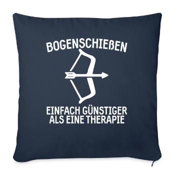 Bogensport Bogenschiessen Langbogen Geschenk - Sofakissenbezug 45 x 45 cm - Navy - Vorne