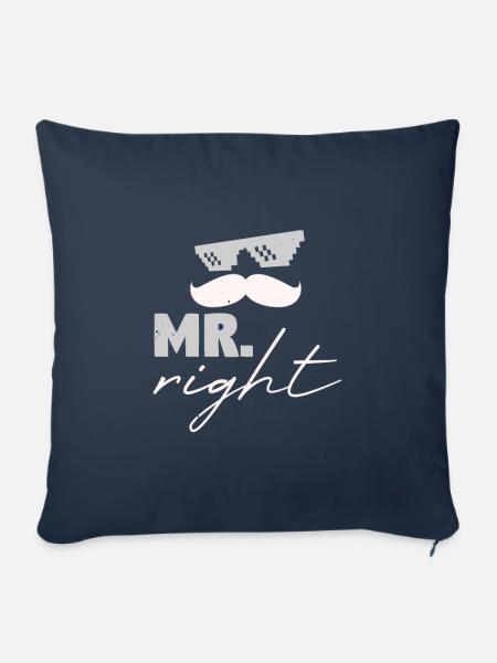 Mr Right - Partnerlook - Sofakissenbezug 45 x 45 cm - Navy