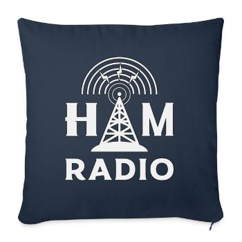 Radio HAM Operator Amateur Radio Antenna Gift - Sofa pillowcase 17,3'' x 17,3'' (45 x 45 cm) - navy - Front