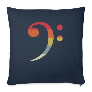 Bass Bass Bass Guitare Bassist Bassist Bande - Housse de coussin décorative 45 x 45 cm - bleu marine - Devant