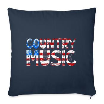 Country Music Retro Vintage Guitar - Sofa pillowcase 17,3'' x 17,3'' (45 x 45 cm) - navy - Front