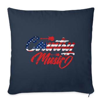 Country Music Vintage Guitar - Sofa pillowcase 17,3'' x 17,3'' (45 x 45 cm) - navy - Front