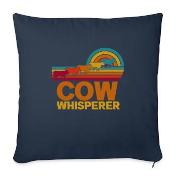 Colorful nostalgic retro farmer COW WHISPERER - Housse de coussin décorative 45 x 45 cm - bleu marine - Devant