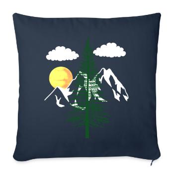 nature nature nature montagne arbres amoureux de la nature écologie - Housse de coussin décorative 45 x 45 cm - bleu marine - Devant