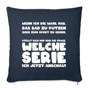 Eltern keine Freizeit serien schauen chillen Couch - Sofakissenbezug 45 x 45 cm - Navy - Vorne