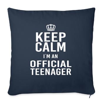 Keep Calm i am an official Teenager - Housse de coussin décorative 45 x 45 cm - bleu marine - Devant