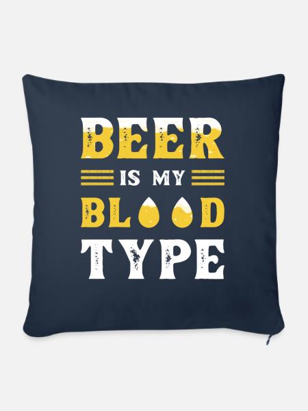 Bier Blutgruppe Bier - Sofakissenbezug 45 x 45 cm - Navy