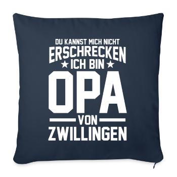 Petit-fils jumeau grand-père grand-père - Housse de coussin décorative 45 x 45 cm - bleu marine - Devant