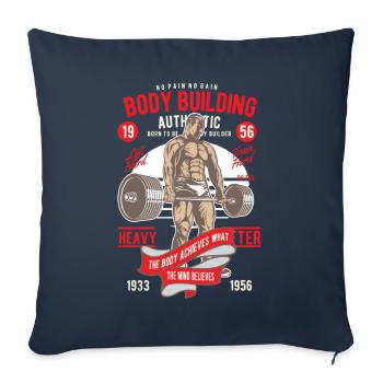 Kraftsport Retro Vintage - Bodybuilding 1956 - Housse de coussin décorative 45 x 45 cm - bleu marine - Devant