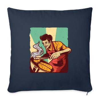 Barbecue homme Barbecue - Housse de coussin décorative 45 x 45 cm - bleu marine - Devant