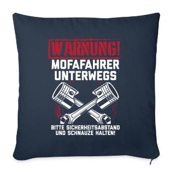 Mofa Moped Mofafahrer Mopedfahrer Mofas Geschenk - Sofakissenbezug 45 x 45 cm - Navy - Vorne