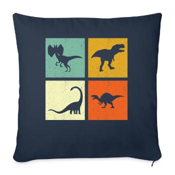 Dinosaures Dino - Housse de coussin décorative 45 x 45 cm - bleu marine - Devant