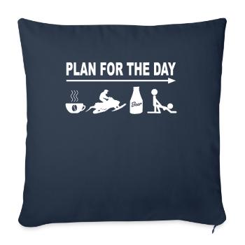 Motoneige motoneige - Skidoo Plan quotidien - Housse de coussin décorative 45 x 45 cm - bleu marine - Devant