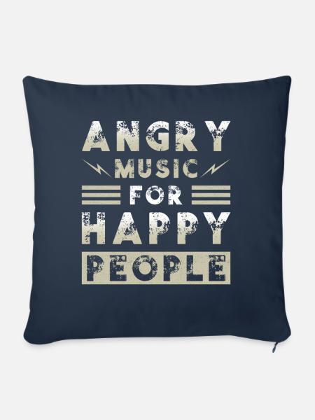 Metal Musik Angry Music for Happy People - Sofakissenbezug 45 x 45 cm - Navy