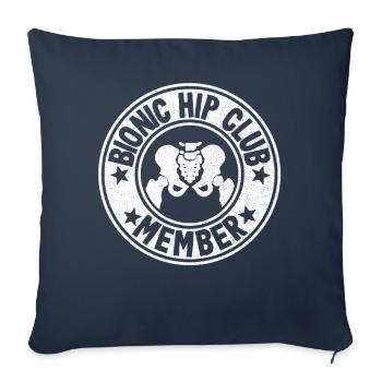 Neue Hüfte Hüft OP Operation Genesung Lustig Logo - Sofakissenbezug 45 x 45 cm - Navy - Vorne