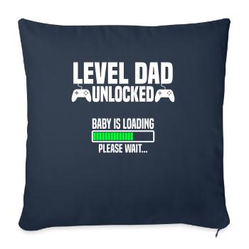 Niveau papa unlocked - Housse de coussin décorative 45 x 45 cm - bleu marine - Devant