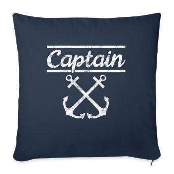 Capitaine - Housse de coussin décorative 45 x 45 cm - bleu marine - Devant