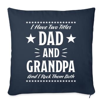 Papa Grand-père Drôle de sort Père grand-père cadeau - Housse de coussin décorative 45 x 45 cm - bleu marine - Devant