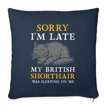 British Shorthair BKH cat - Sofa pillowcase 17,3'' x 17,3'' (45 x 45 cm) - navy - Front