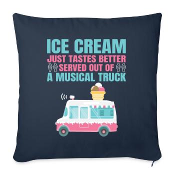 Eiswagen Eismann Eisverkäufer Eisdiele Eis Truck - Sofakissenbezug 45 x 45 cm - Navy - Vorne