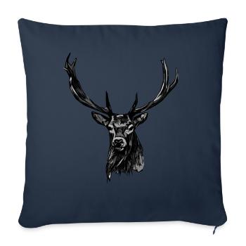 Deer Hunting Deer Motif Animal Motif - Sofa pillowcase 17,3'' x 17,3'' (45 x 45 cm) - navy - Front