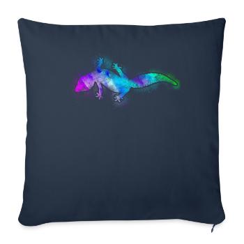 Leopard Gecko Watercolor - Housse de coussin décorative 45 x 45 cm - bleu marine - Devant