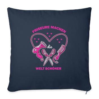 Friseure machen die Welt Schöner - Friseurin - Sofakissenbezug 45 x 45 cm - Navy - Vorne