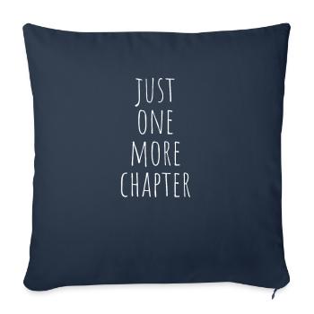 Plus qu’un chapitre - Drôle de ver de bibliothèque - Housse de coussin décorative 45 x 45 cm - bleu marine - Devant