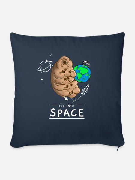 Fliegen ins All - Sofakissenbezug 45 x 45 cm - Navy