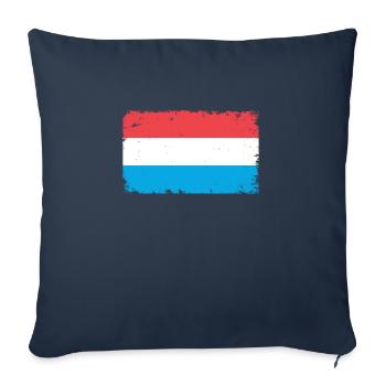 Luxembourg Herzschlag Flagge Vintage Luxembourg - Housse de coussin décorative 45 x 45 cm - bleu marine - Devant