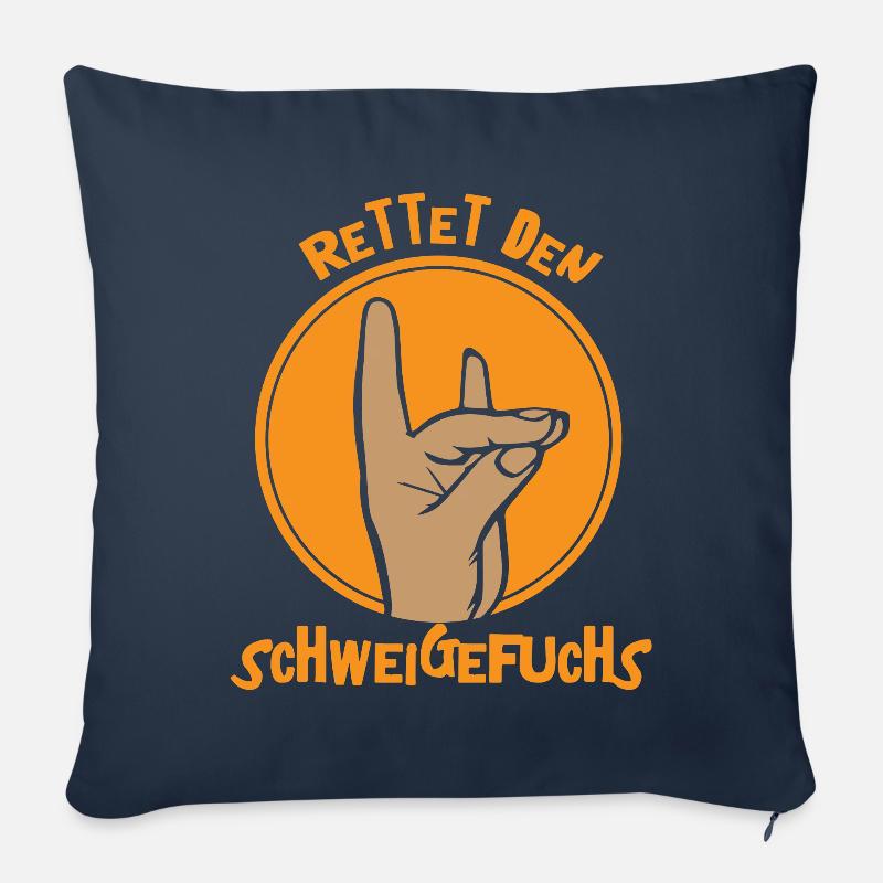 Schweigefuchs Leisefuchs Geschenkidee Geschenk - Sofakissenbezug 45 x 45 cm - Navy